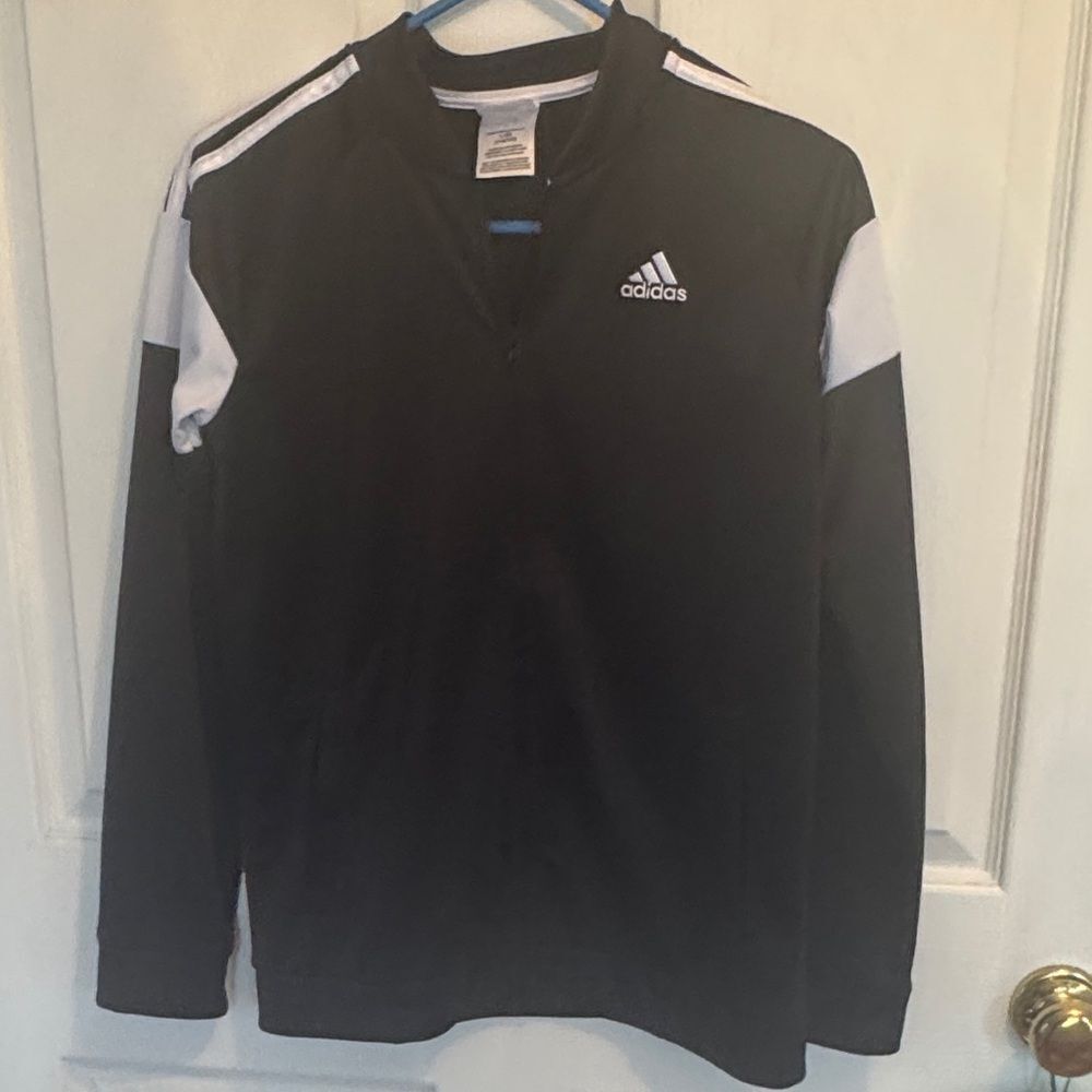 Adidas Black and White Zip-Up Jacket